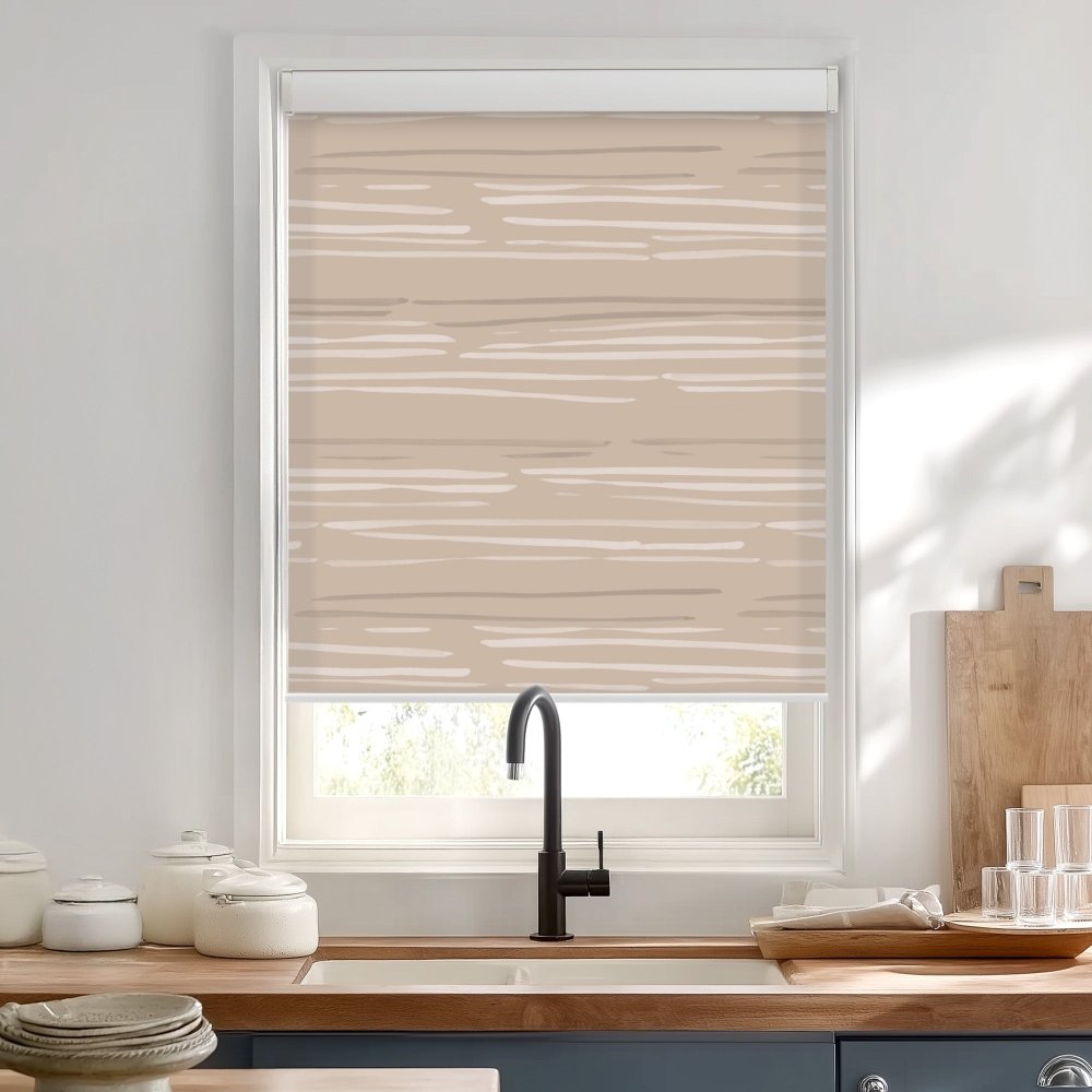 Pure Calm Water Print Semi - Blackout Roller Blinds - Deconovo US