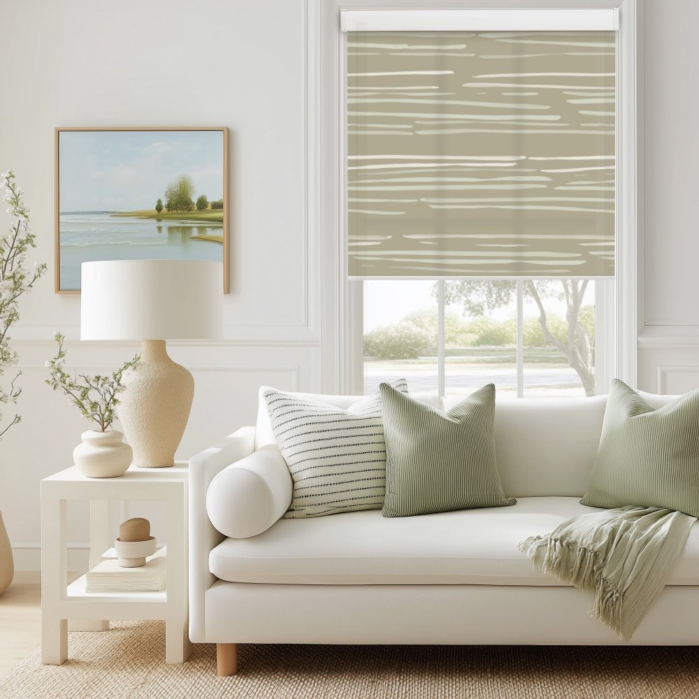 Pure Calm Water Print Semi - Blackout Roller Blinds - Deconovo US