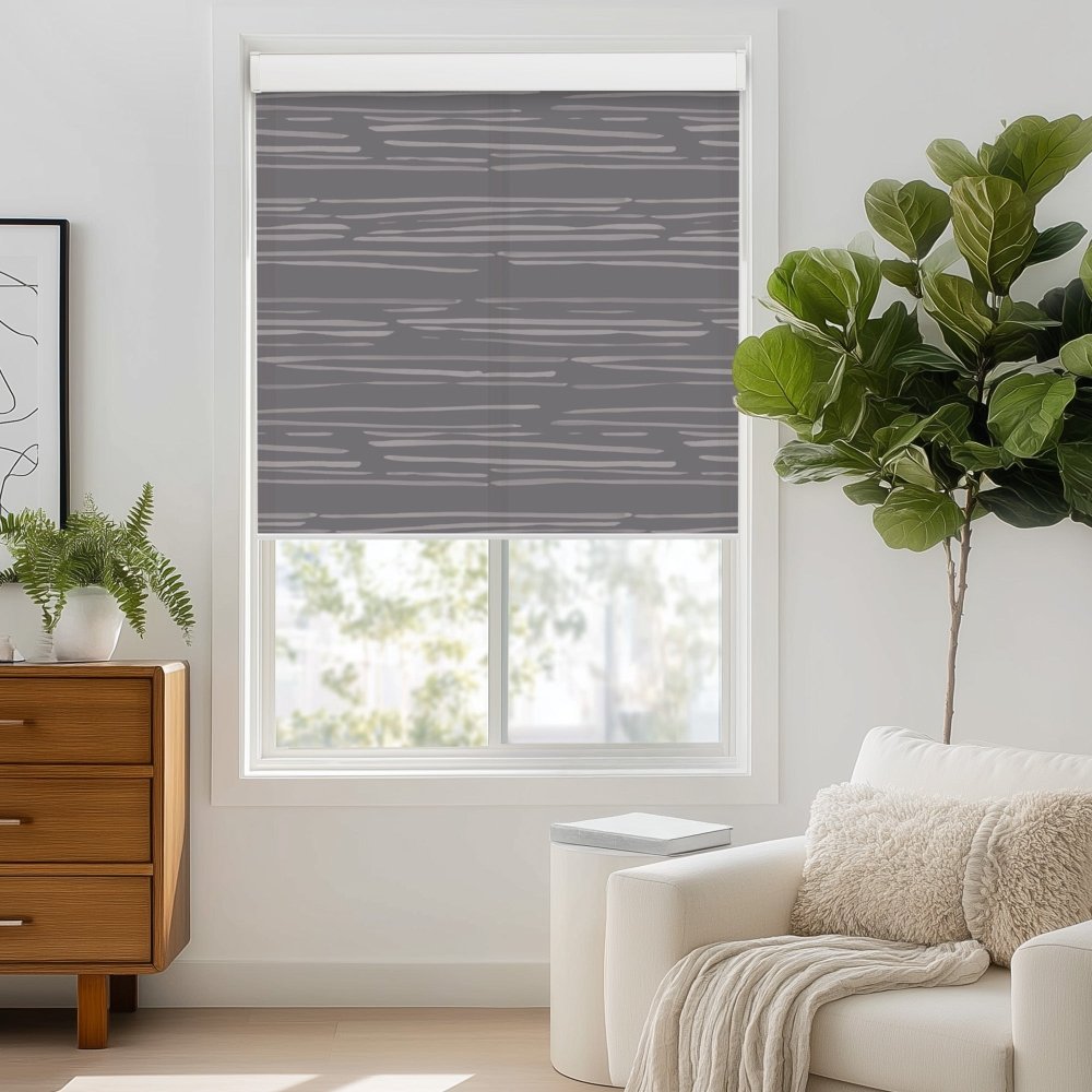 Pure Calm Water Print Semi - Blackout Roller Blinds - Deconovo US