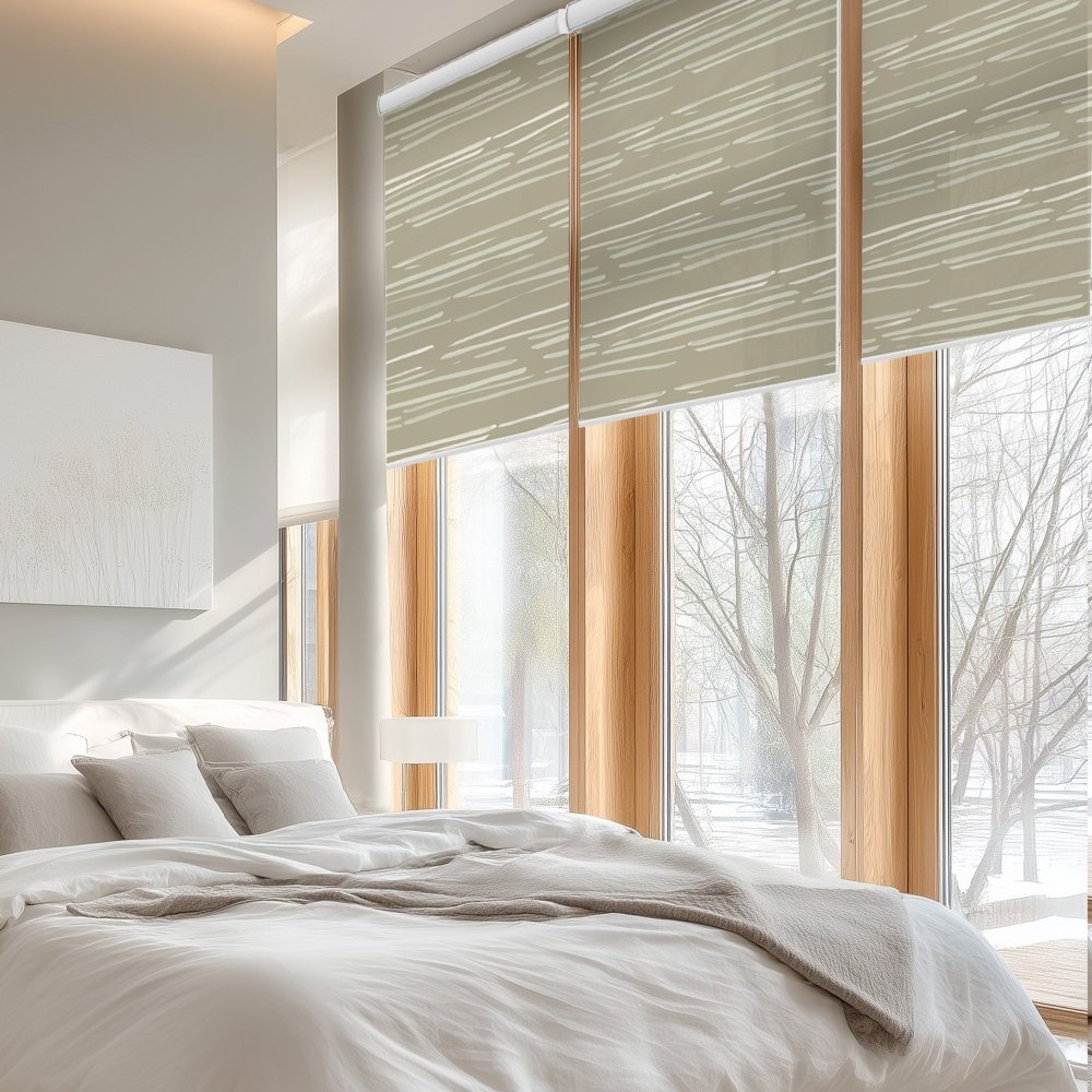 Pure Calm Water Print Semi - Blackout Roller Blinds - Deconovo US