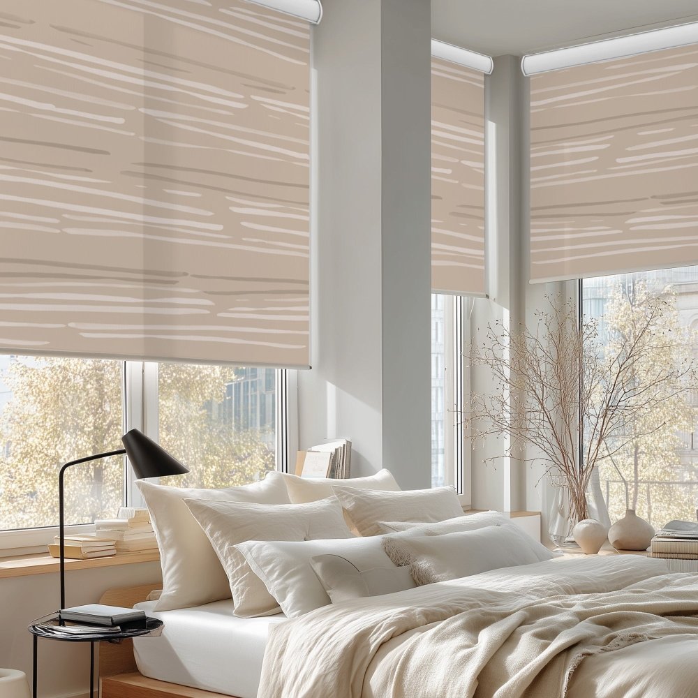 Pure Calm Water Print Semi - Blackout Roller Blinds - Deconovo US
