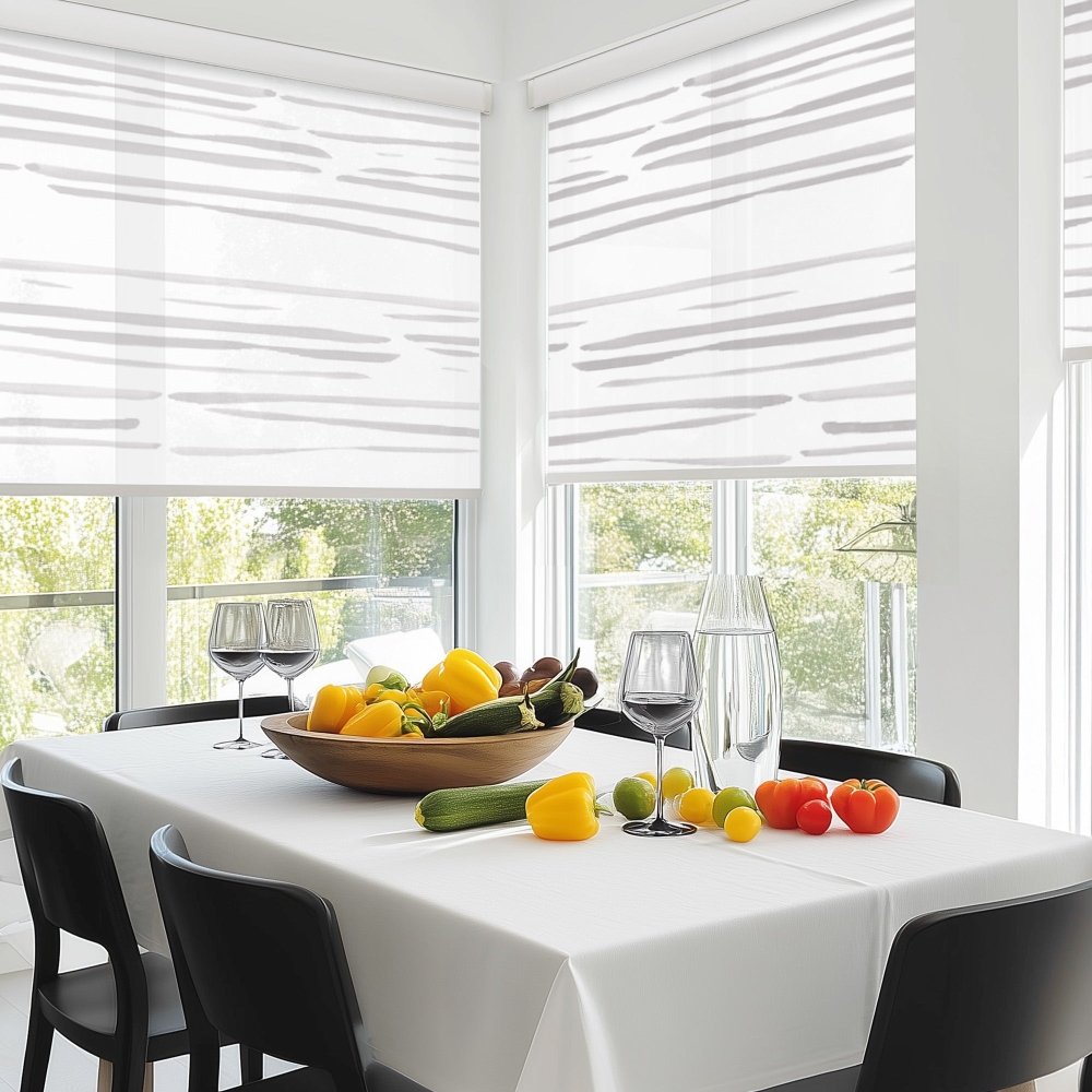 Pure Calm Water Print Semi - Blackout Roller Blinds - Deconovo US