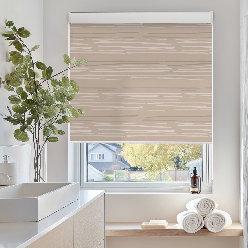 Pure Calm Water Print Semi - Blackout Roller Blinds - Deconovo US