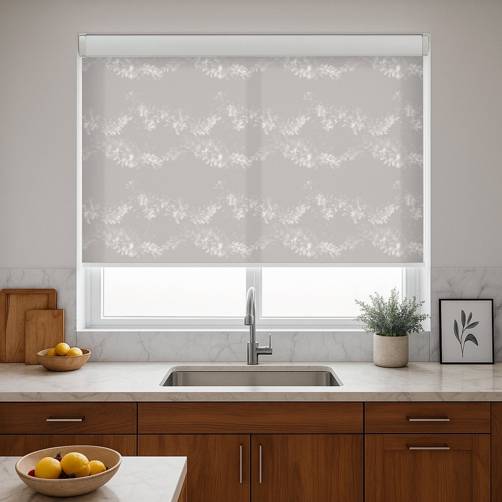 Pure Garland Print Semi - Blackout Roller Blinds - Deconovo US