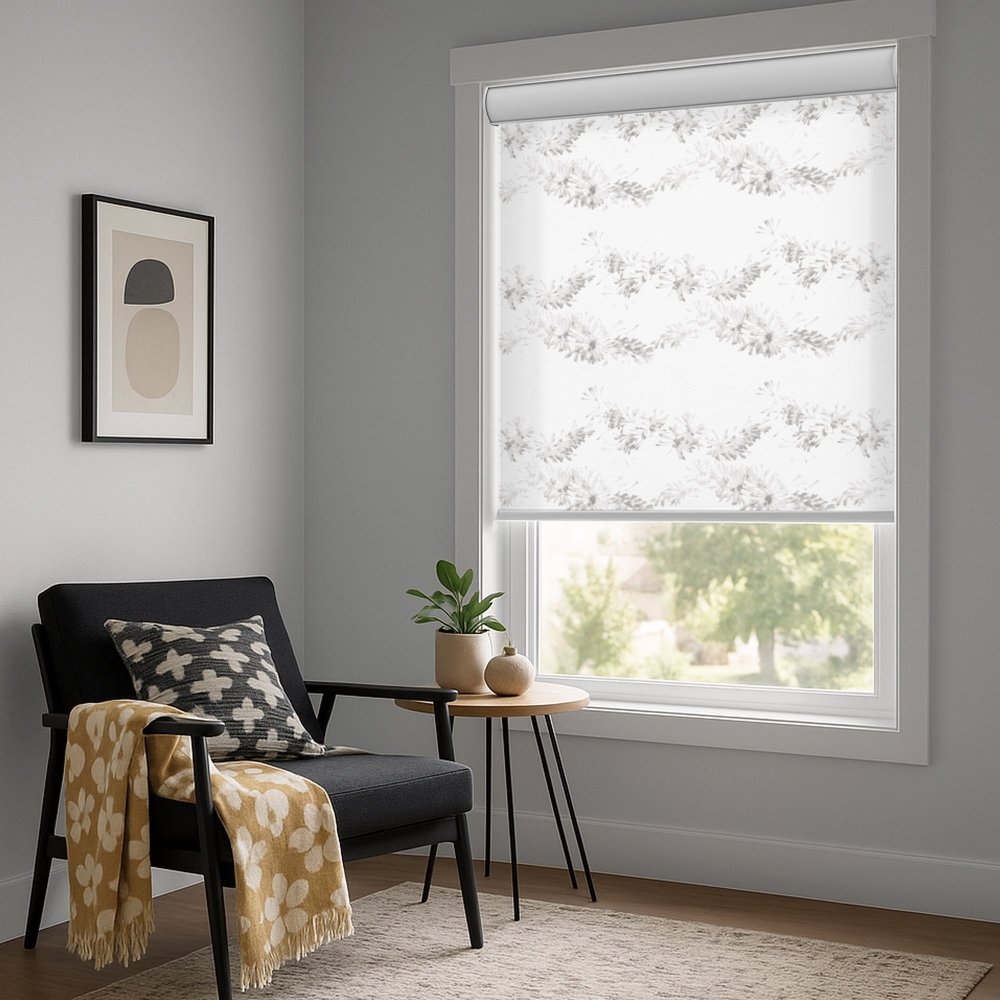 Pure Garland Print Semi - Blackout Roller Blinds - Deconovo US