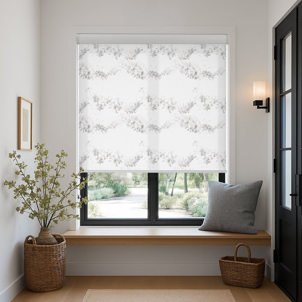 Pure Garland Print Semi - Blackout Roller Blinds - Deconovo US