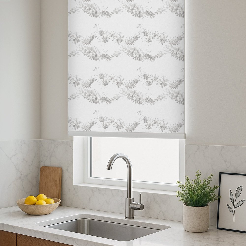 Pure Garland Print Semi - Blackout Roller Blinds - Deconovo US