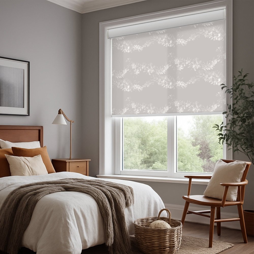Pure Garland Print Semi - Blackout Roller Blinds - Deconovo US