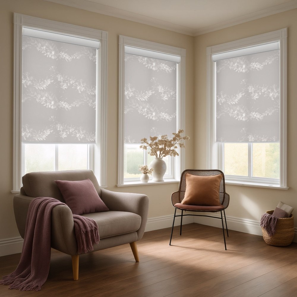 Pure Garland Print Semi - Blackout Roller Blinds - Deconovo US