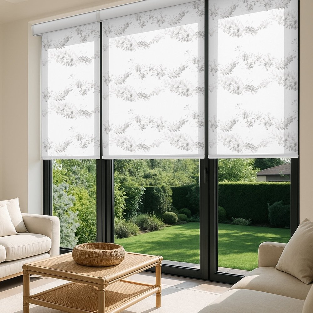 Pure Garland Print Semi - Blackout Roller Blinds - Deconovo US