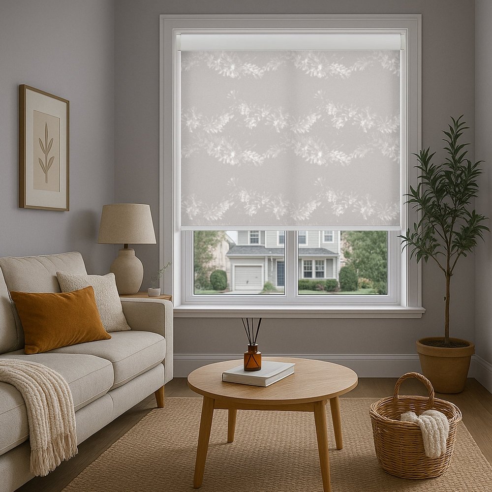 Pure Garland Print Semi - Blackout Roller Blinds - Deconovo US