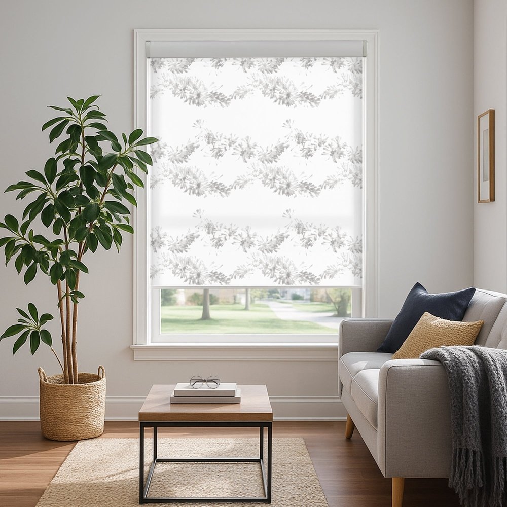 Pure Garland Print Semi - Blackout Roller Blinds - Deconovo US