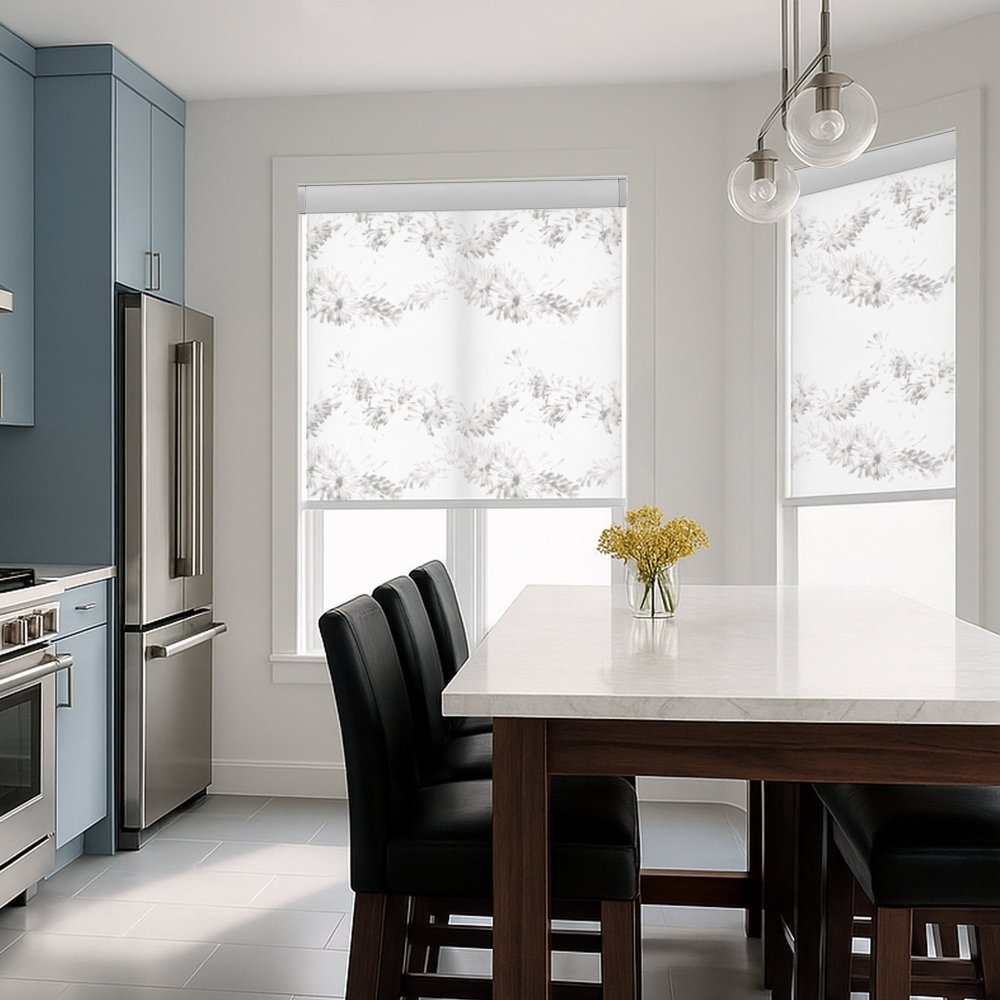 Pure Garland Print Semi - Blackout Roller Blinds - Deconovo US