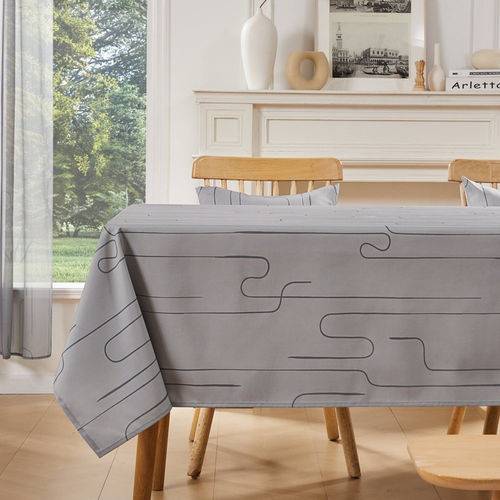 Pure Morning Haze Waterproof Tablecloth - Deconovo US