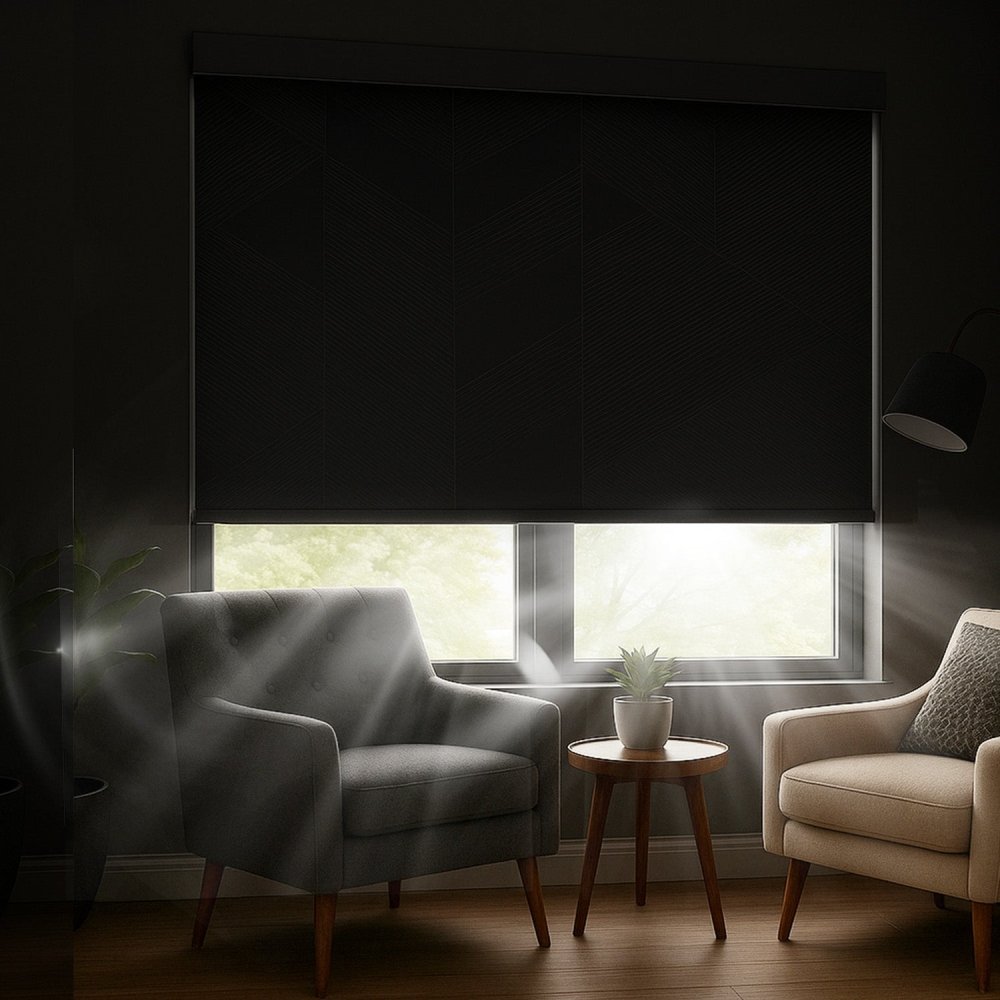 Pure Solitude Print Full Blackout Roller Blinds - Deconovo US
