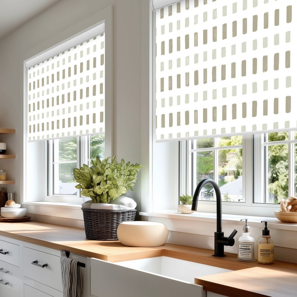 Pure Solitude Print Full Blackout Roller Blinds - Deconovo US