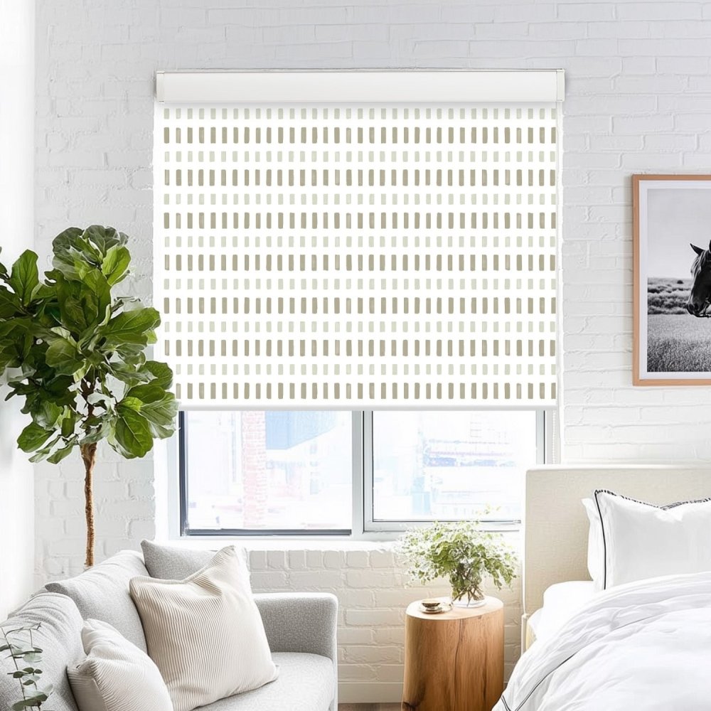 Pure Solitude Print Full Blackout Roller Blinds - Deconovo US