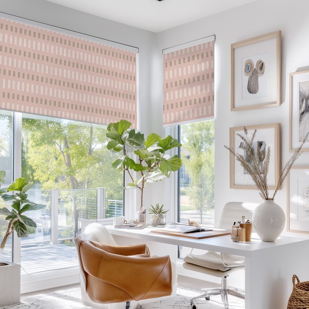 Pure Solitude Print Semi - Blackout Roller Blinds - Deconovo US