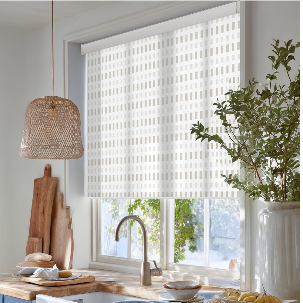 Pure Solitude Print Semi - Blackout Roller Blinds - Deconovo US