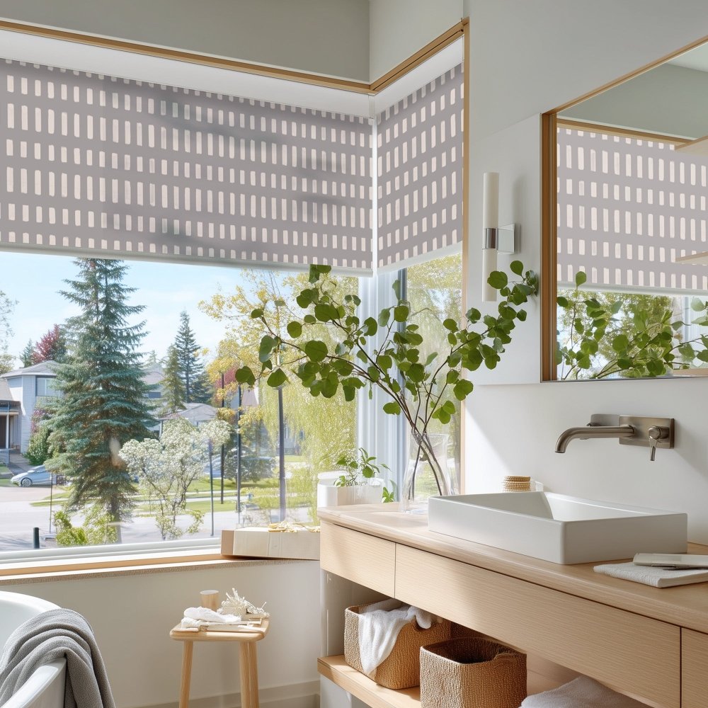Pure Solitude Print Semi - Blackout Roller Blinds - Deconovo US