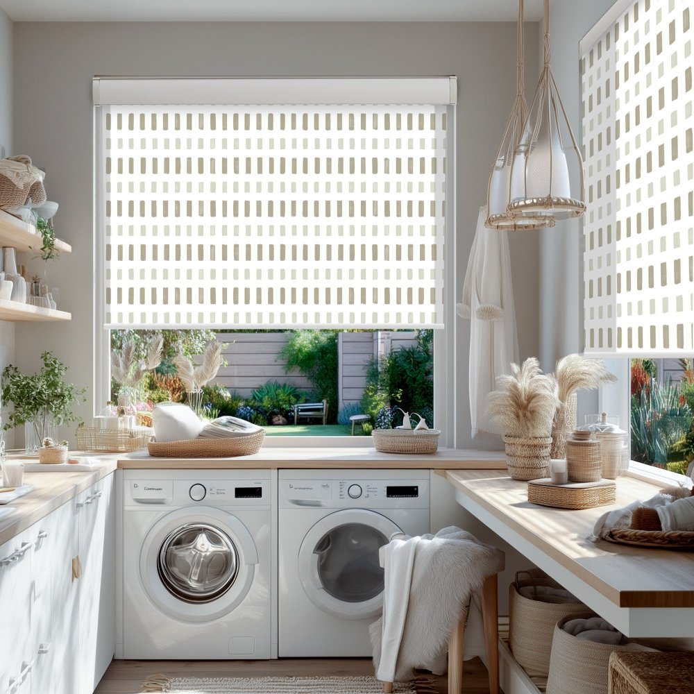 Pure Solitude Print Semi - Blackout Roller Blinds - Deconovo US