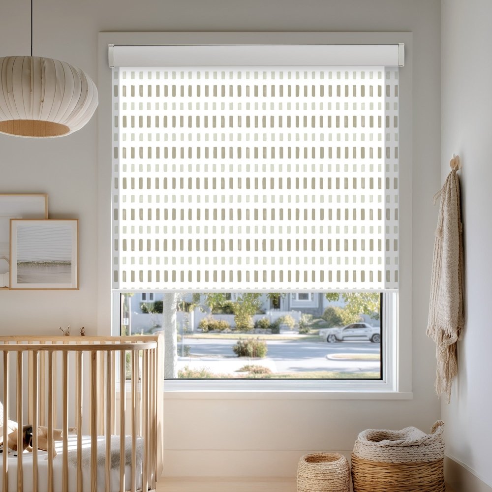 Pure Solitude Print Semi - Blackout Roller Blinds - Deconovo US