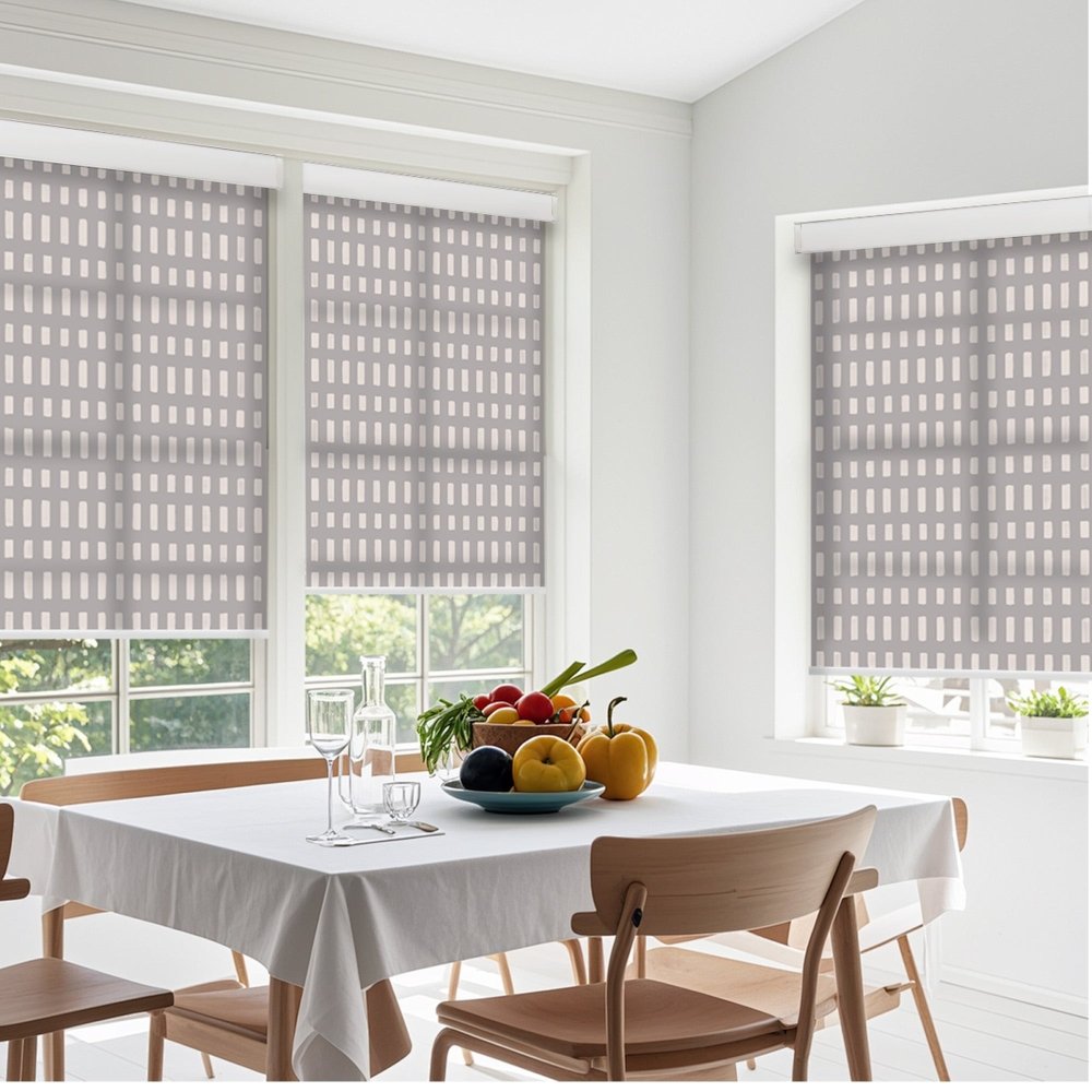 Pure Solitude Print Semi - Blackout Roller Blinds - Deconovo US