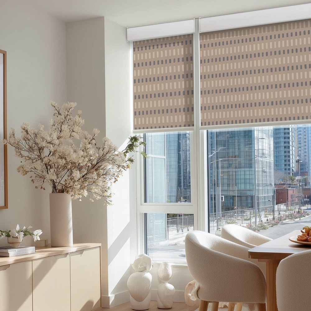 Pure Solitude Print Semi - Blackout Roller Blinds - Deconovo US