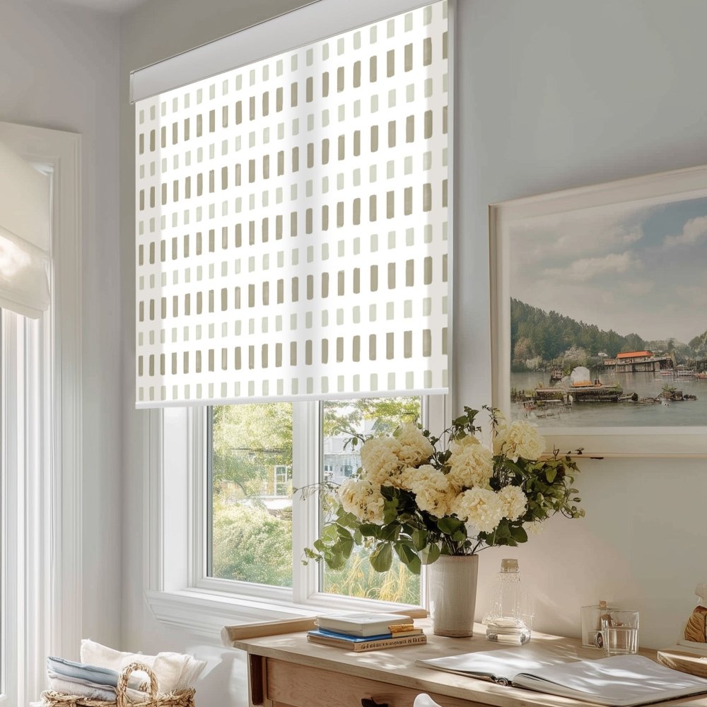 Pure Solitude Print Semi - Blackout Roller Blinds - Deconovo US