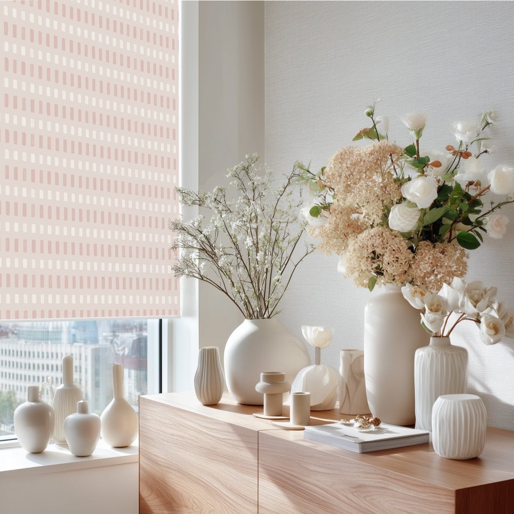 Pure Solitude Print Semi - Blackout Roller Blinds - Deconovo US