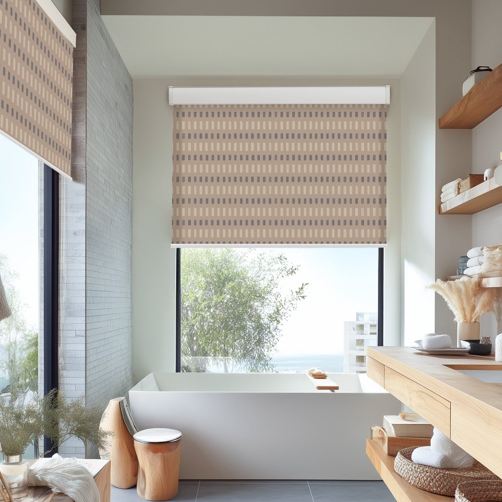 Pure Solitude Print Semi - Blackout Roller Blinds - Deconovo US
