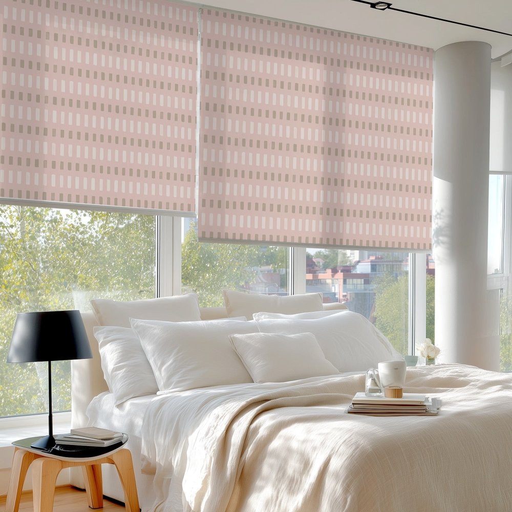 Pure Solitude Print Semi - Blackout Roller Blinds - Deconovo US