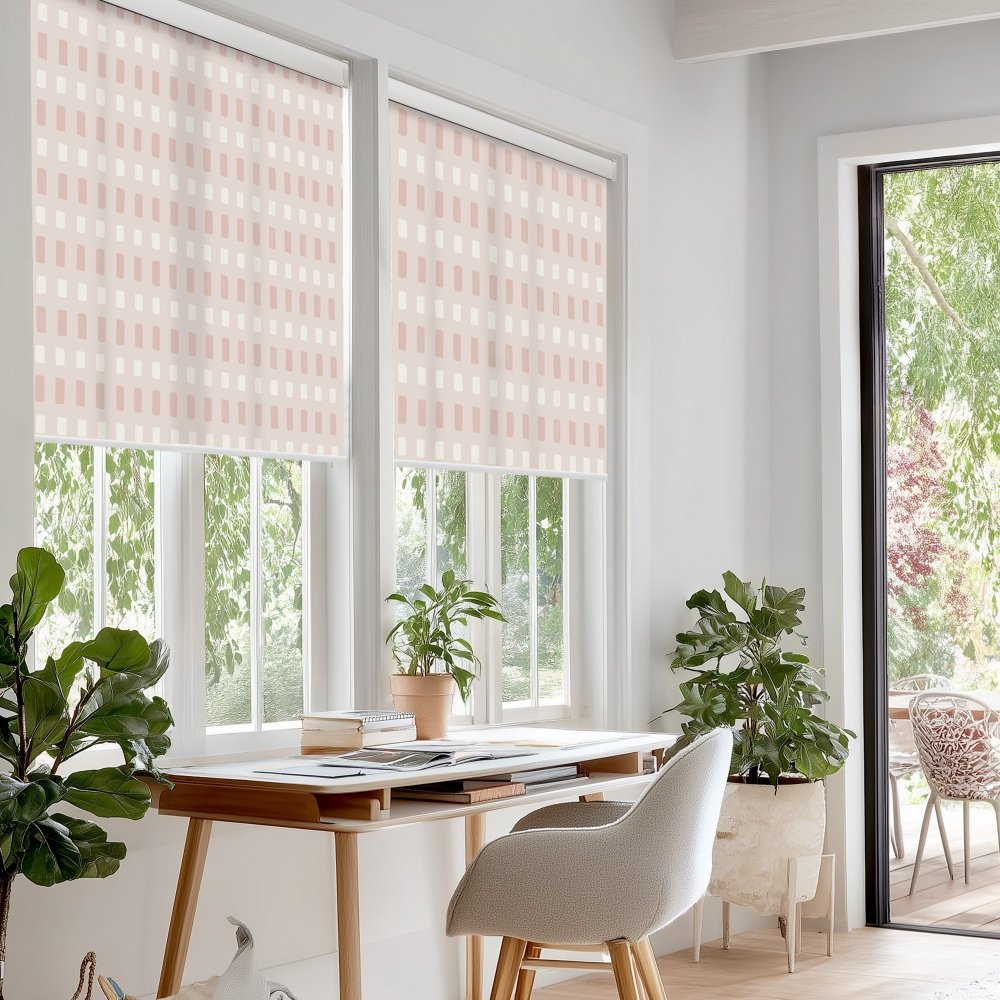 Pure Solitude Print Semi - Blackout Roller Blinds - Deconovo US