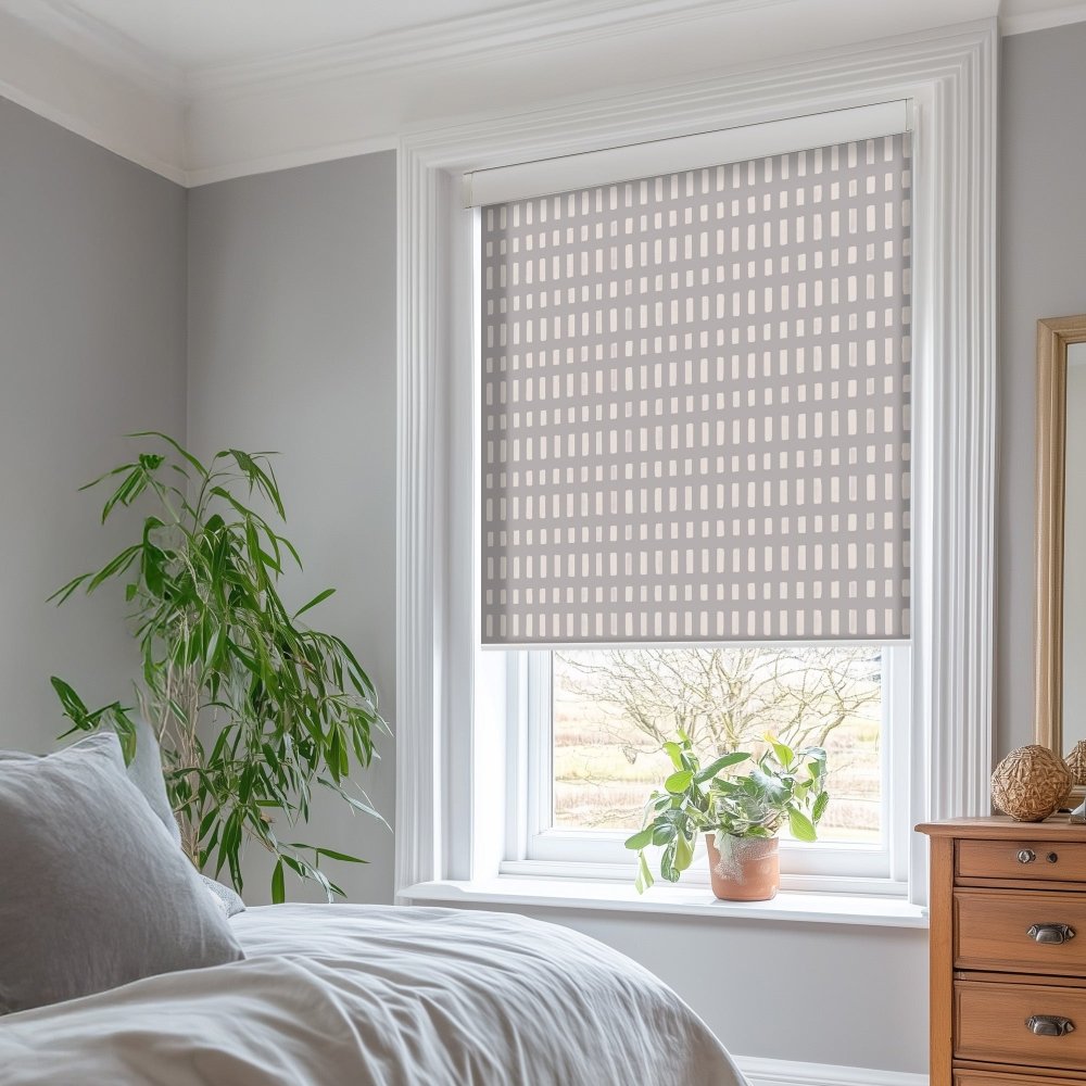 Pure Solitude Print Semi - Blackout Roller Blinds - Deconovo US