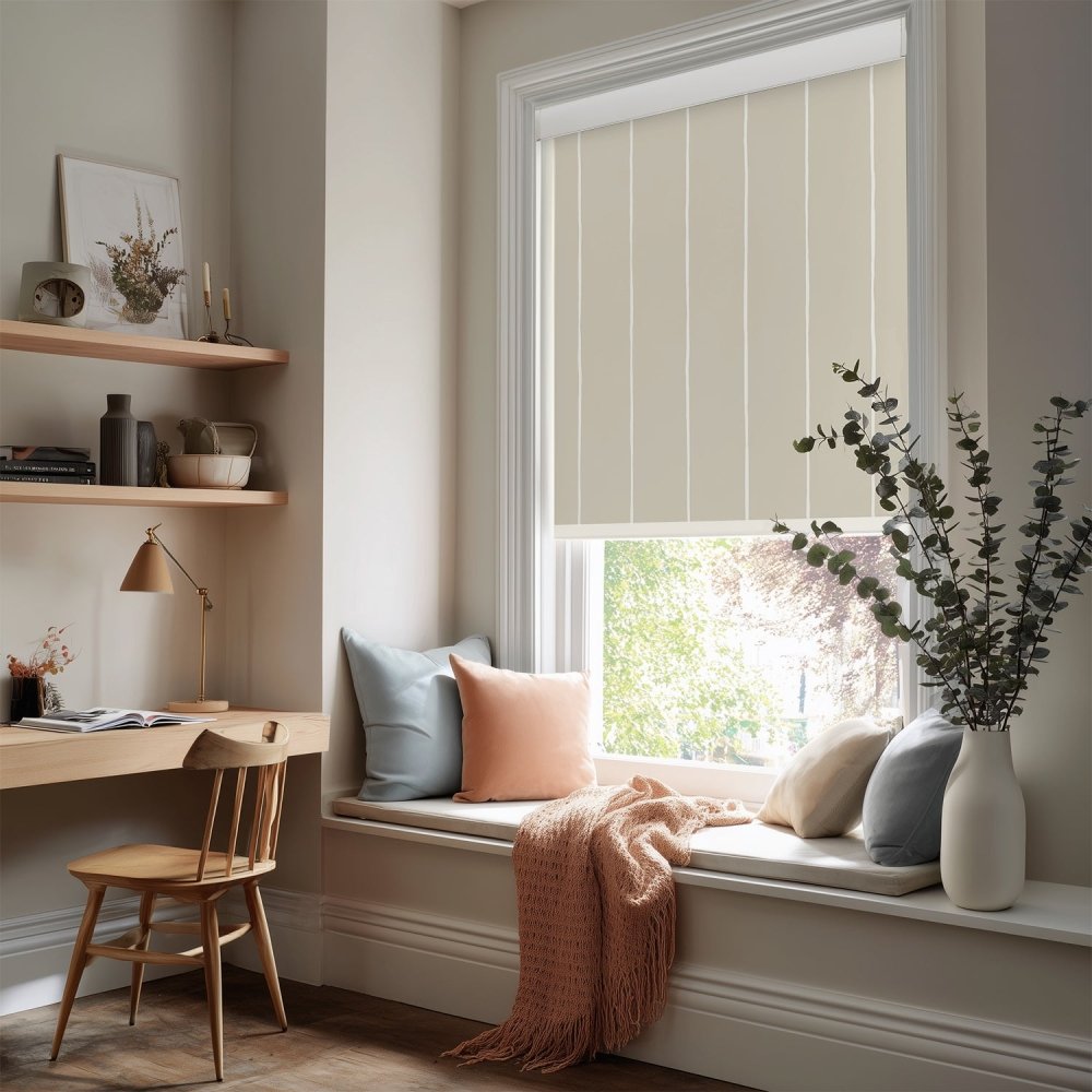 Pure Stripe Print Full Blackout Roller Blinds - Deconovo US