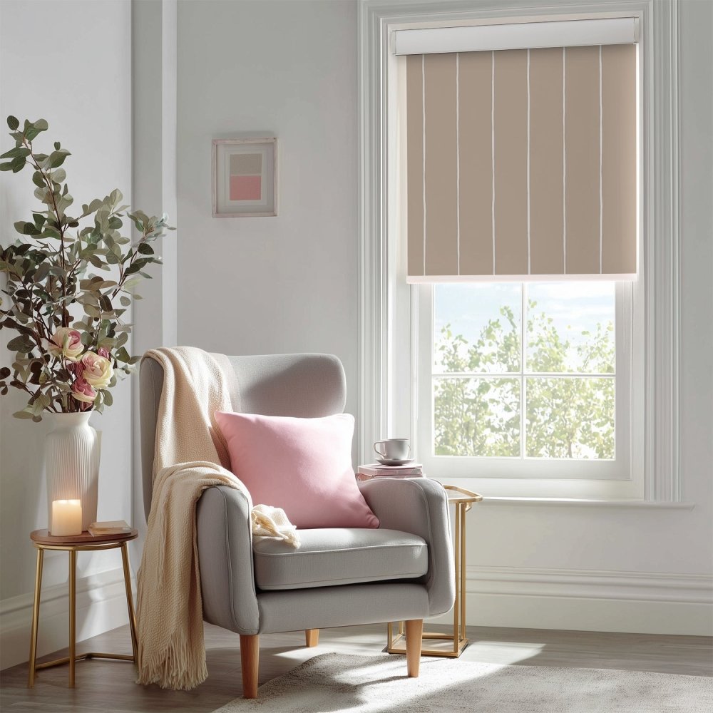 Pure Stripe Print Full Blackout Roller Blinds - Deconovo US