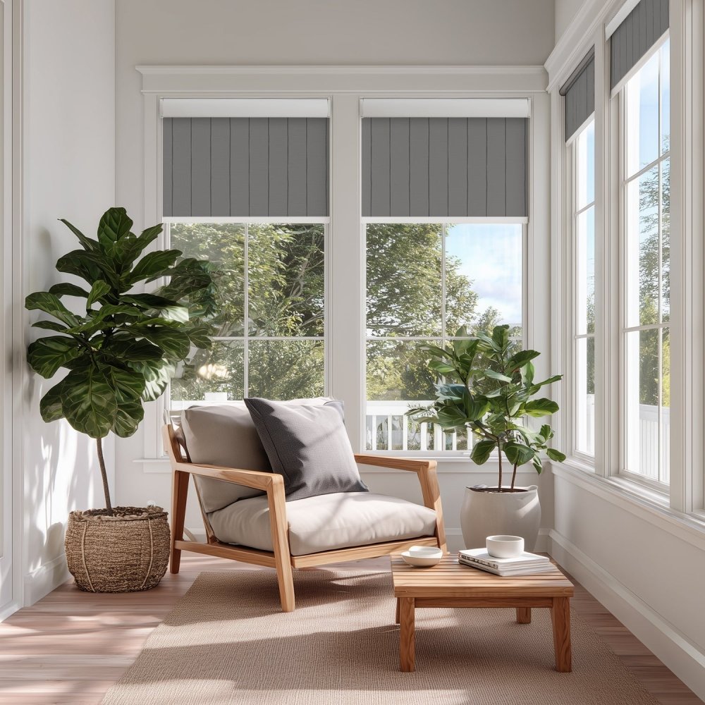 Pure Stripe Print Full Blackout Roller Blinds - Deconovo US