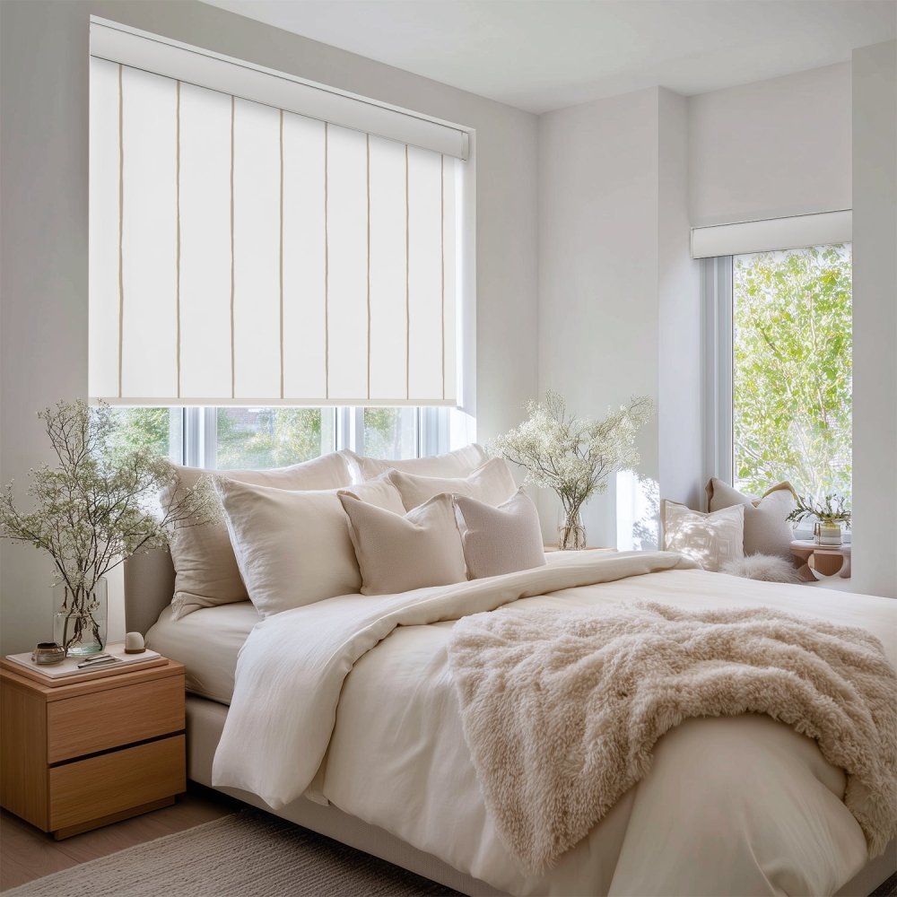 Pure Stripe Print Full Blackout Roller Blinds - Deconovo US