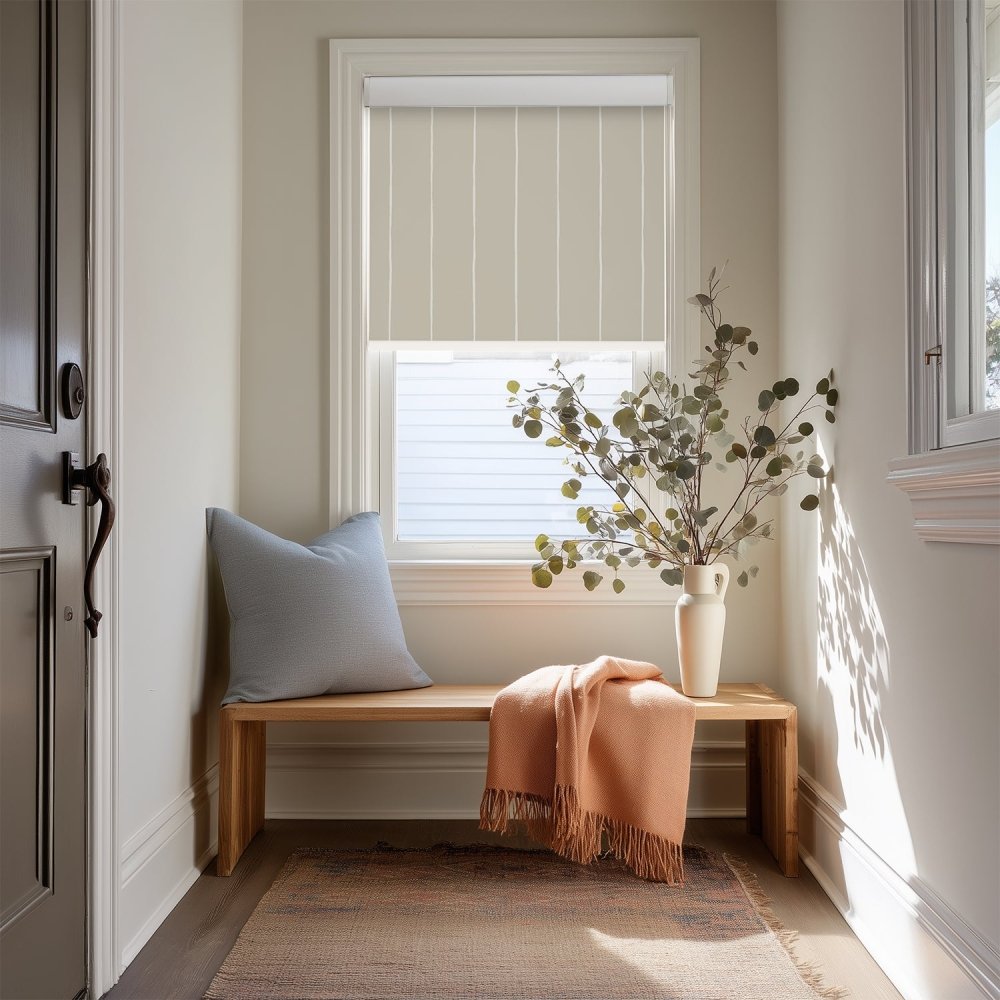 Pure Stripe Print Full Blackout Roller Blinds - Deconovo US