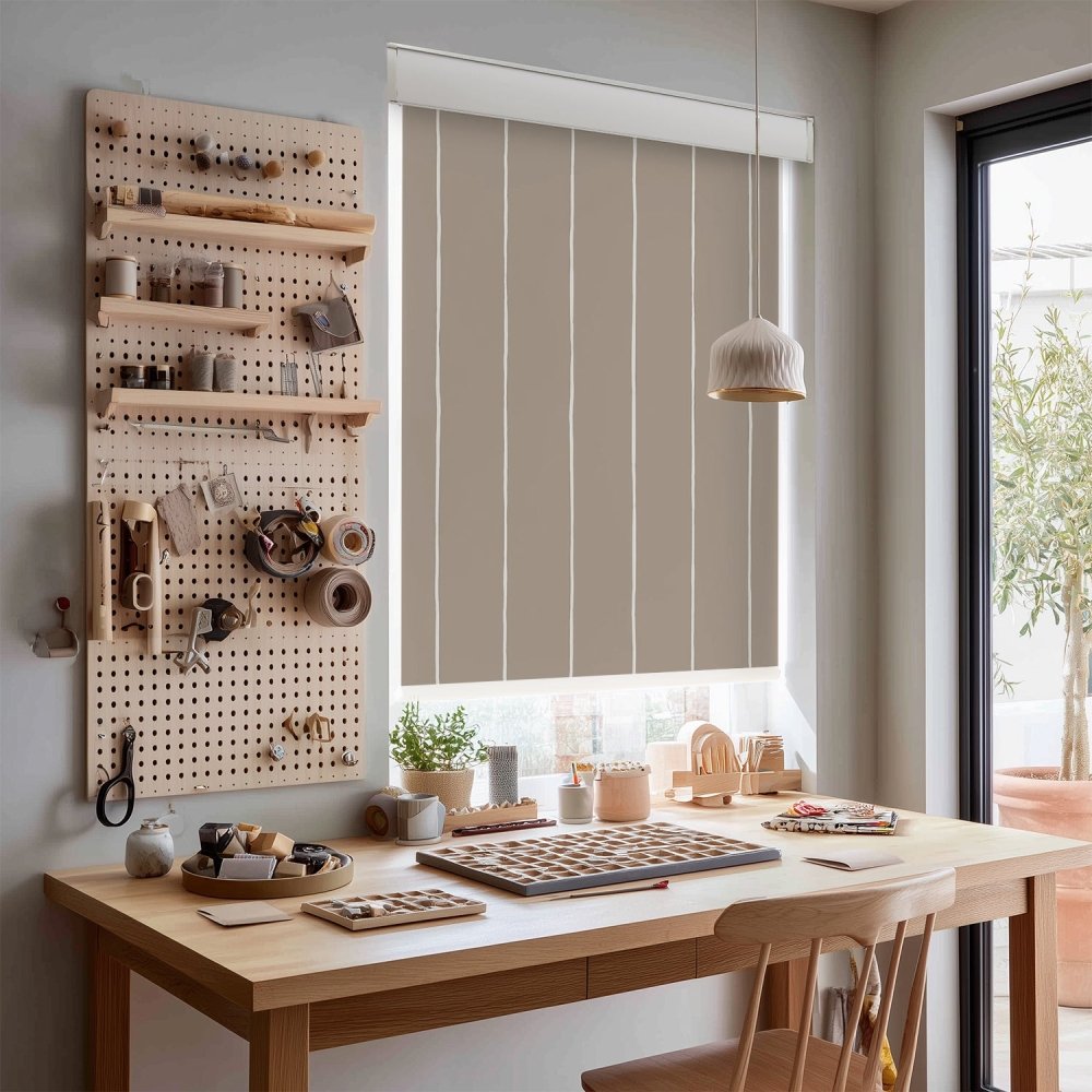Pure Stripe Print Full Blackout Roller Blinds - Deconovo US