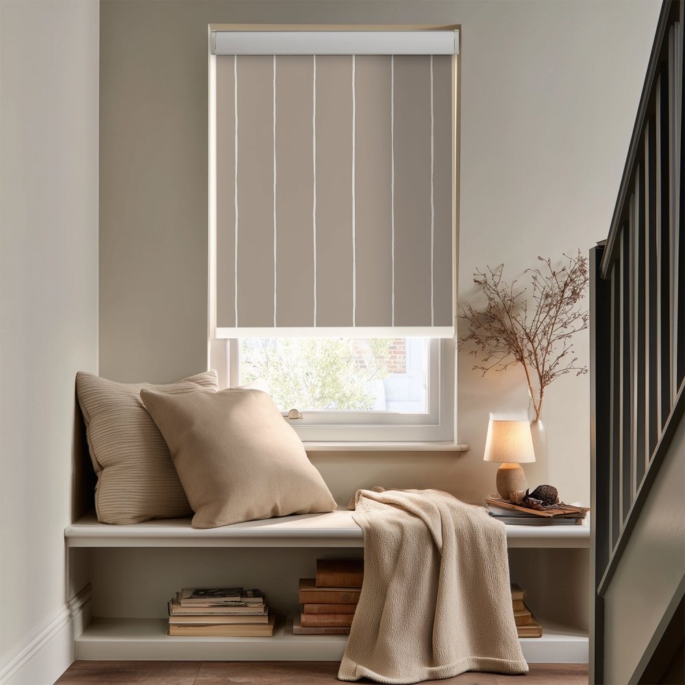 Pure Stripe Print Full Blackout Roller Blinds - Deconovo US