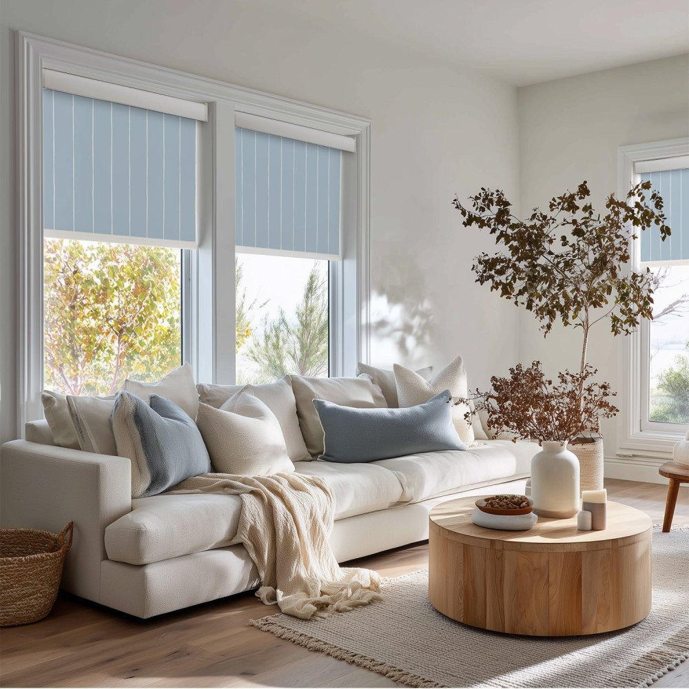 Pure Stripe Print Full Blackout Roller Blinds - Deconovo US