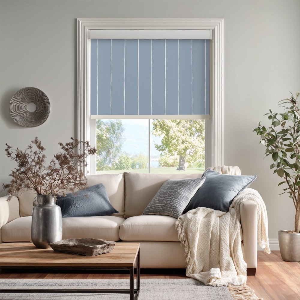 Pure Stripe Print Full Blackout Roller Blinds - Deconovo US