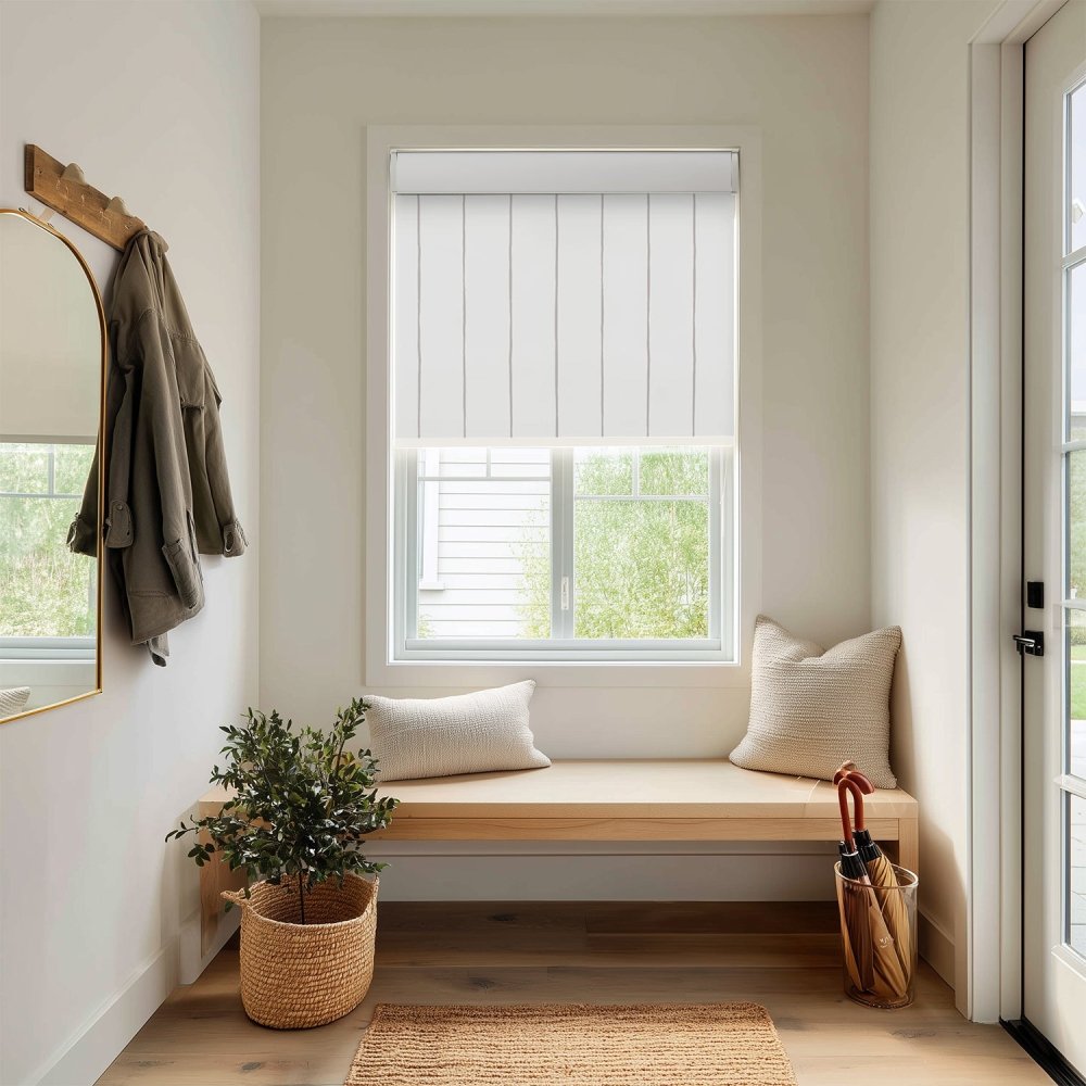 Pure Stripe Print Full Blackout Roller Blinds - Deconovo US