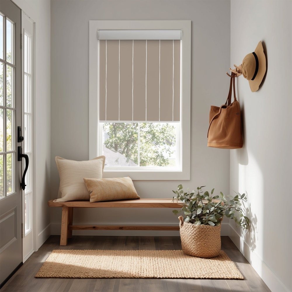 Pure Stripe Print Full Blackout Roller Blinds - Deconovo US