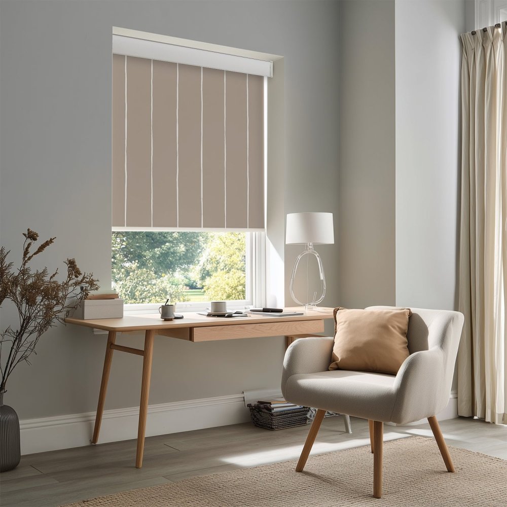 Pure Stripe Print Full Blackout Roller Blinds - Deconovo US