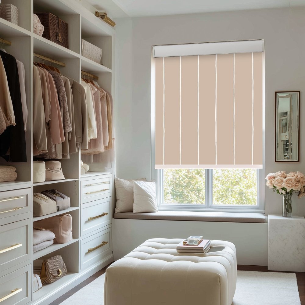 Pure Stripe Print Full Blackout Roller Blinds - Deconovo US