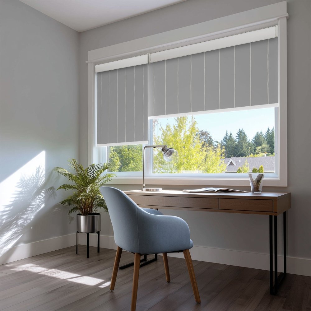 Pure Stripe Print Full Blackout Roller Blinds - Deconovo US
