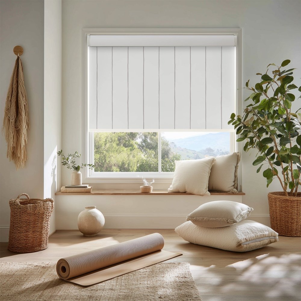 Pure Stripe Print Full Blackout Roller Blinds - Deconovo US