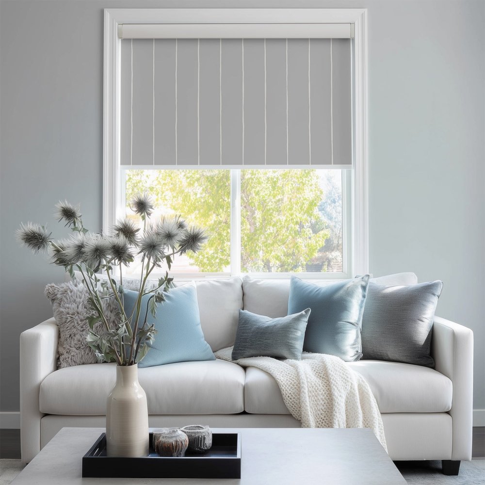 Pure Stripe Print Full Blackout Roller Blinds - Deconovo US